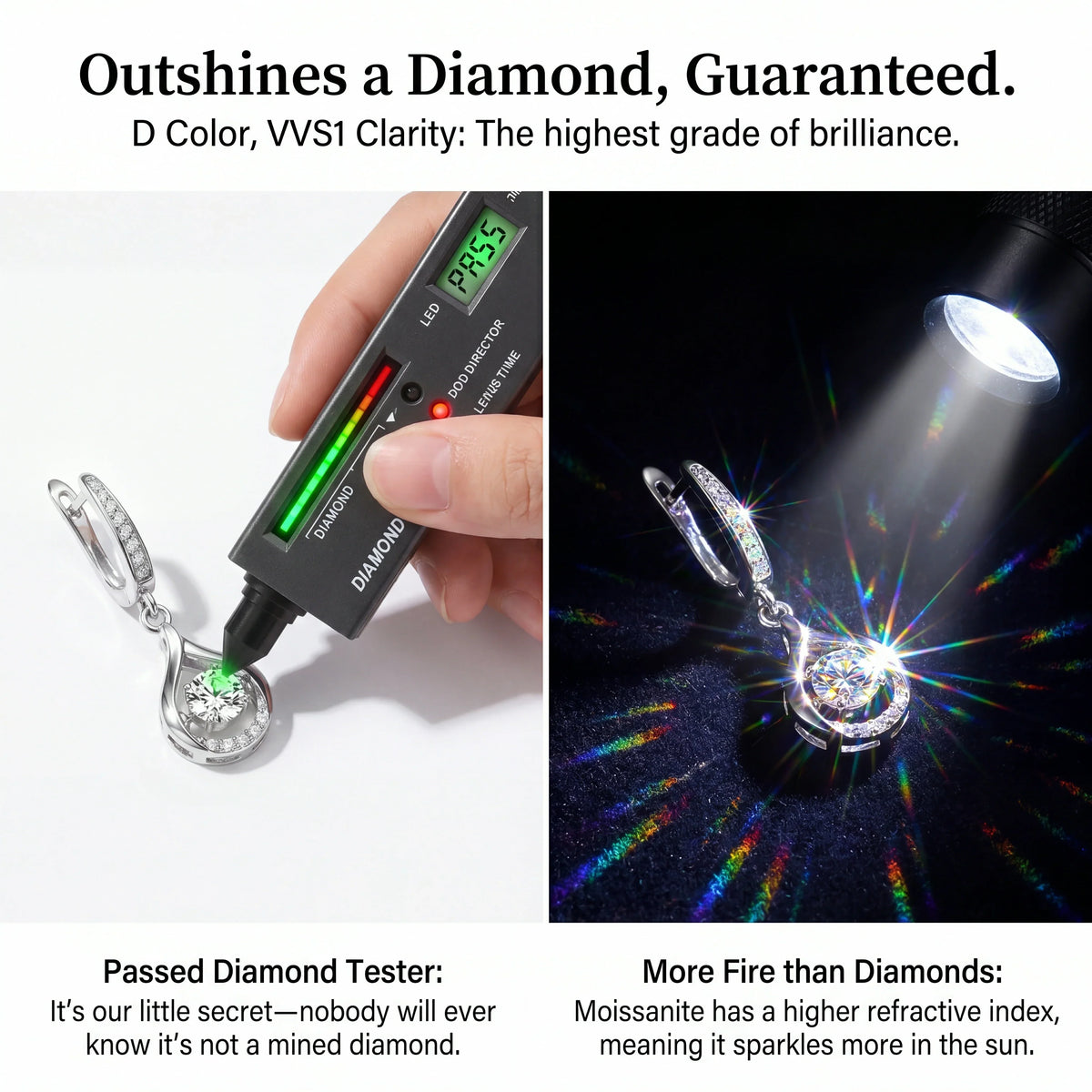 đ„ LAST DAY 90% OFF:1-Carat "Dancing" Moissanite Earrings â The Pure S925 Comfort & Sparkle You Deserveđ