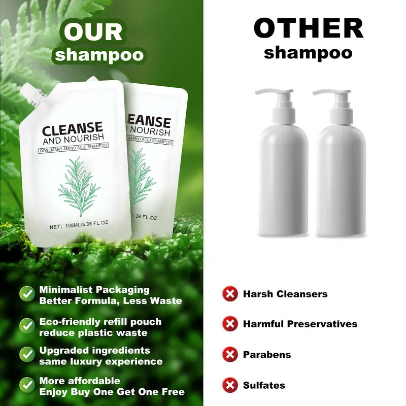 🧴 BUY 2 GET 1 FREE! ✨ Smooth & Glossy Hair Shampoo - Natural growth, deep follicle repair, Sulfate-Free Formula for All Hair Types 🌟📦