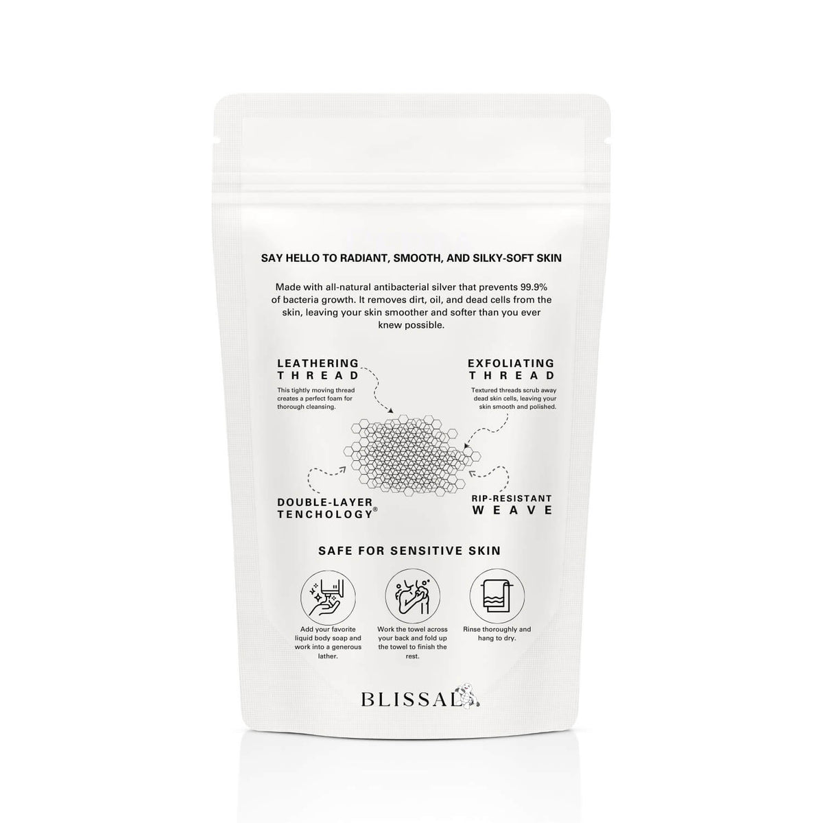 (📢60% off!! ⏰ )Blissal Exfoliating Antibacterial Shower Towel