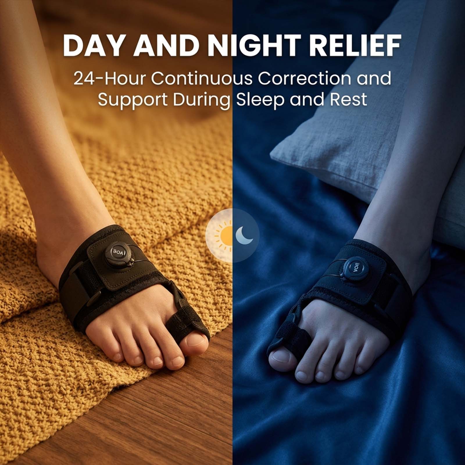 🦶 Support Better Toe Alignment  Adjustable bunion support for daily foot comfort.