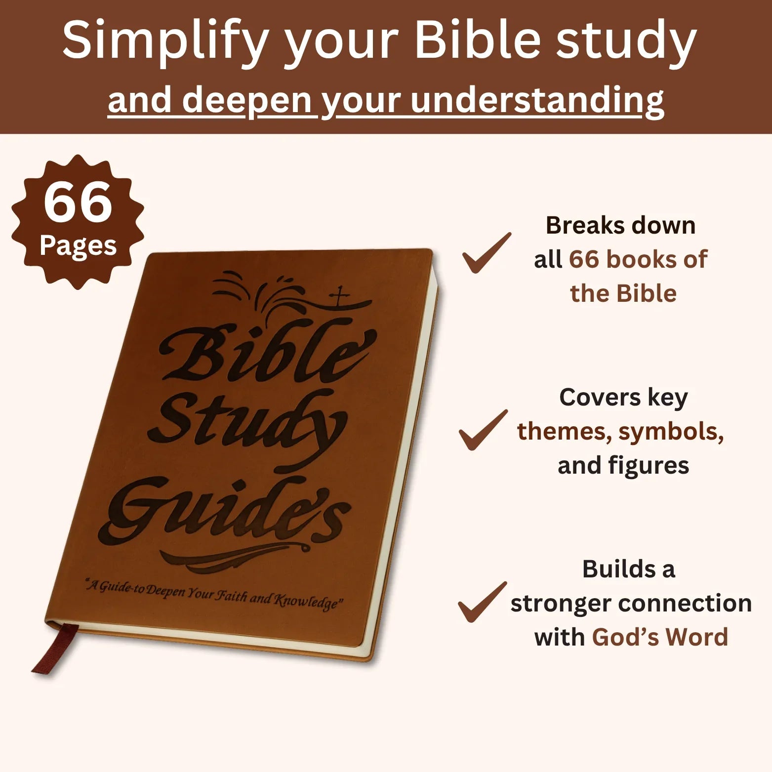 ✝️📖66-Page Bible Study Guide & Daily Devotional Journal