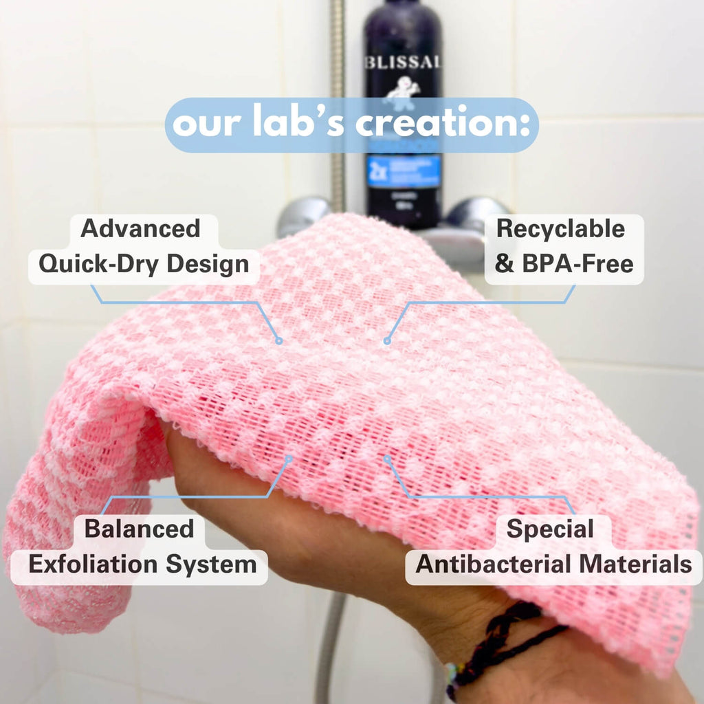 （📢60% off!! ⏰ ）Blissal Exfoliating Antibacterial Shower Towel
