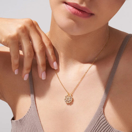 🍀 Lucky Heart Necklace – 2-in-1 Clover & Heart Pendant | Symbol of Love & Good Fortune ✨