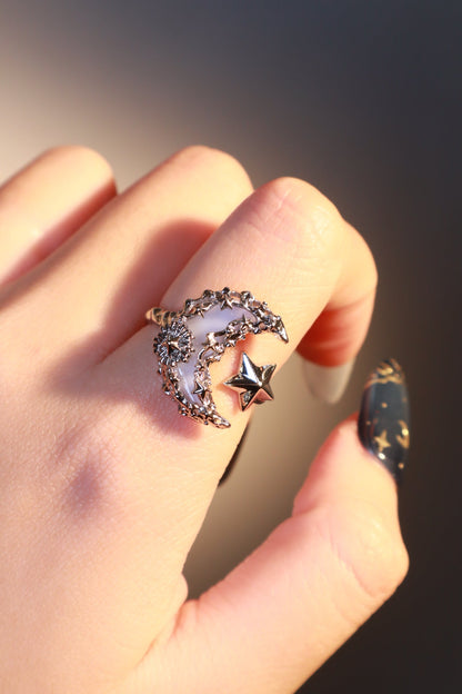 Mystic Blue Moon Resin Ring 🌙💙✨ – Celestial Jewelry