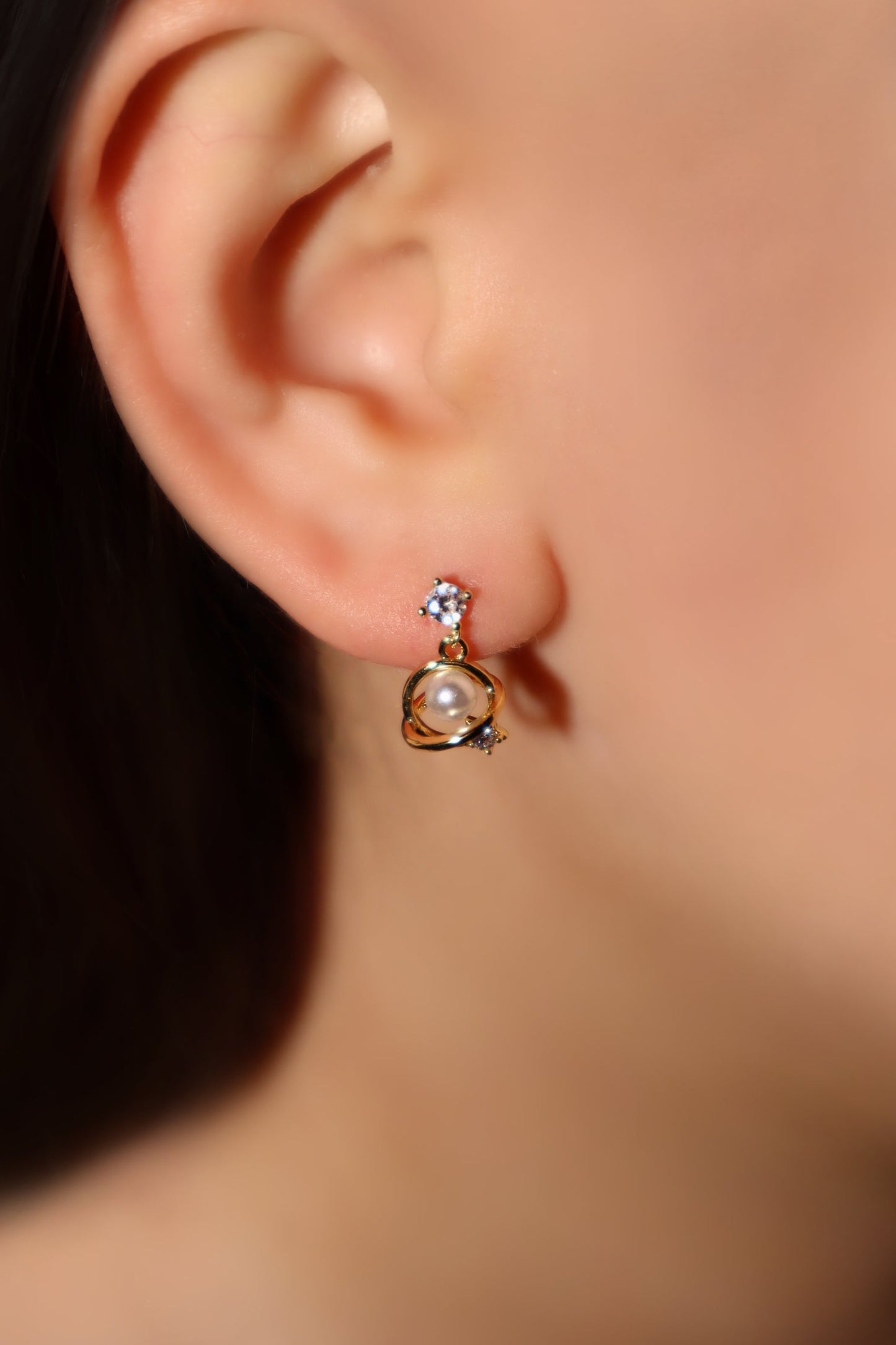 Saturn Pearl + Moon Earrings Bundle (6 Pieces) 🌌🌙💫 – Cosmic Style