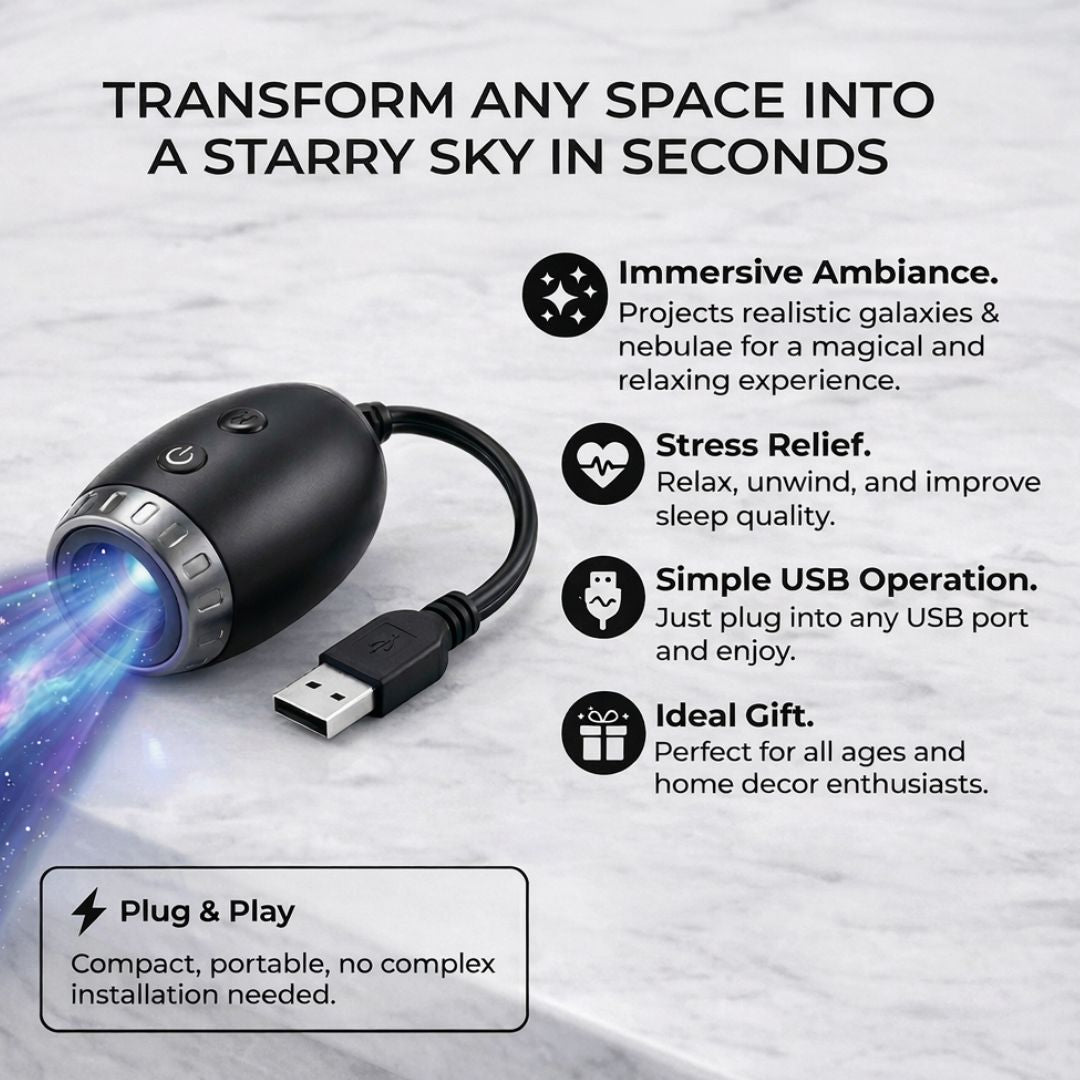 🌌 Galaxy Projector Night Light ✨ – Immersive Starry Sky Experience