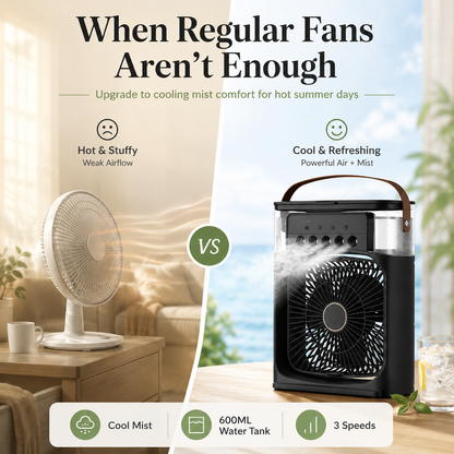 ❄️Portable Cooling Fan with Water Tank, Fragrance & Mosquito Defense