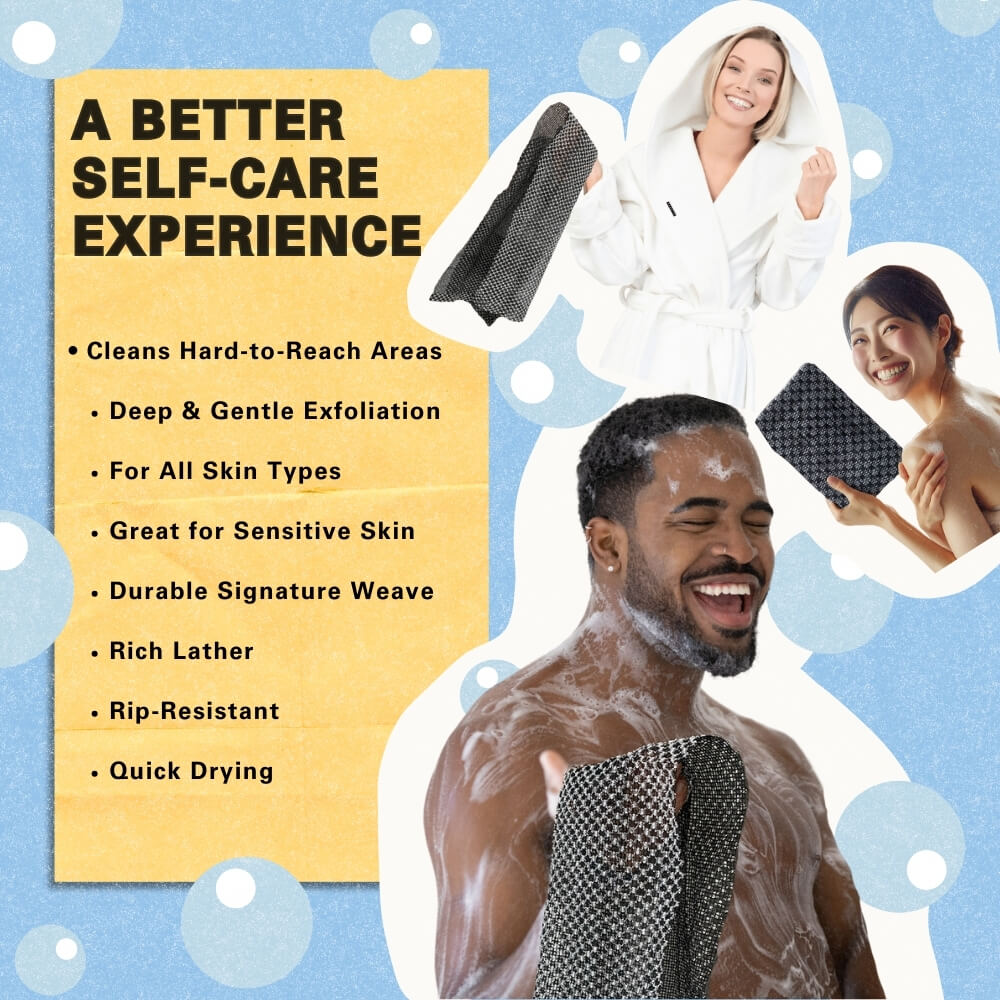 （📢60% off!! ⏰ ）Blissal Exfoliating Antibacterial Shower Towel