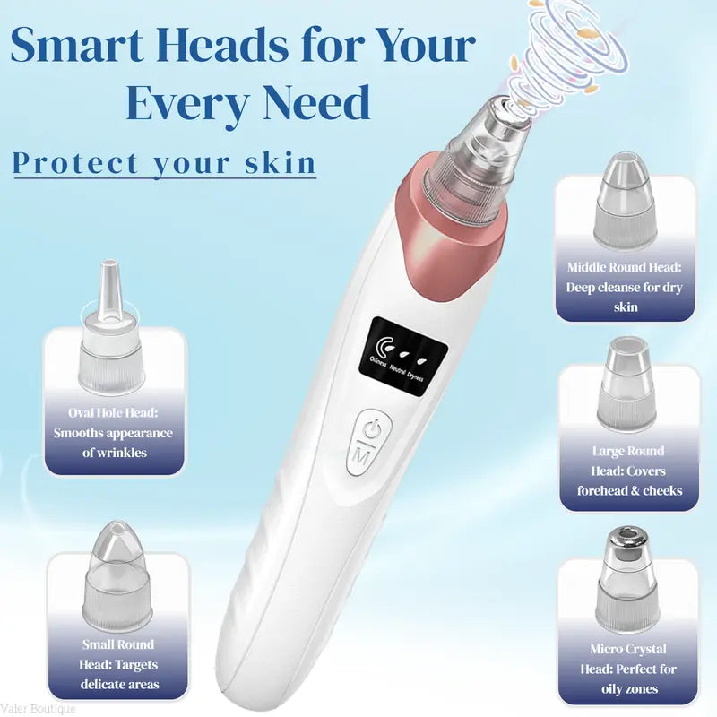 Electric Pore Vacuum & Blackhead Remover – Rechargeable Spot Extractor Tool Set
