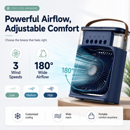 ❄️Portable Cooling Fan with Water Tank, Fragrance & Mosquito Defense