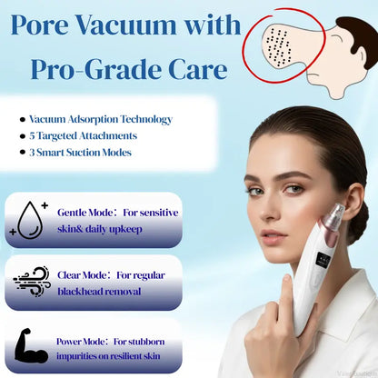Electric Pore Vacuum & Blackhead Remover – Rechargeable Spot Extractor Tool Set