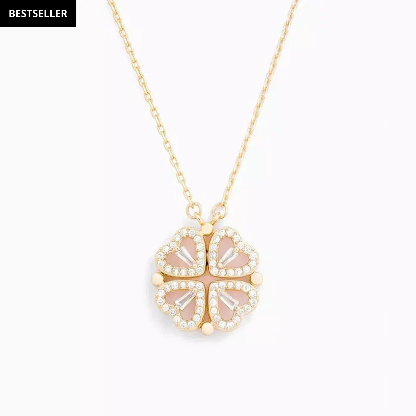 🍀 Lucky Heart Necklace – 2-in-1 Clover & Heart Pendant | Symbol of Love & Good Fortune ✨