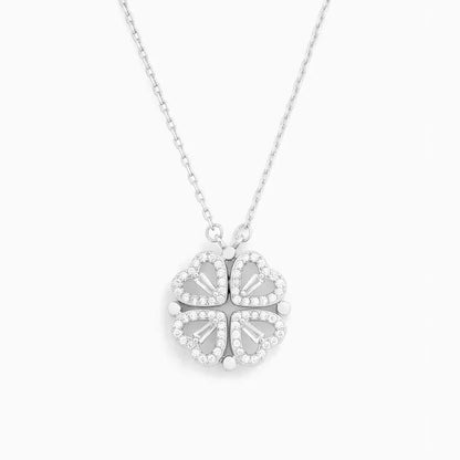 🍀 Lucky Heart Necklace – 2-in-1 Clover & Heart Pendant | Symbol of Love & Good Fortune ✨