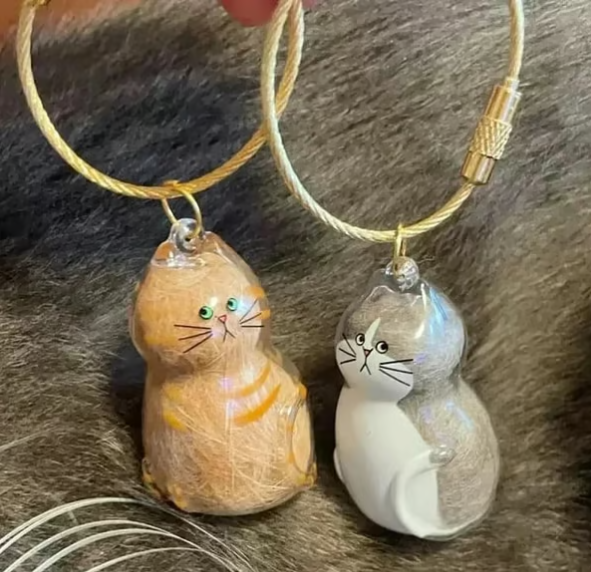 Pet Hair Memorial Capsule Keychain