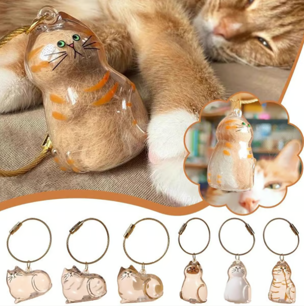 Pet Hair Memorial Capsule Keychain