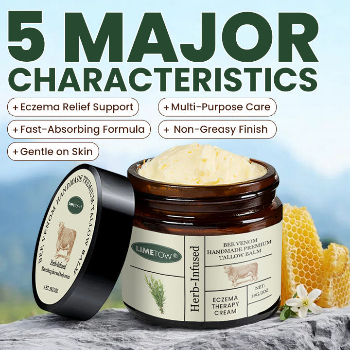 Bee Venom Handmade Premium Tallow Balm – Herb-Infused Eczema Therapy Cream