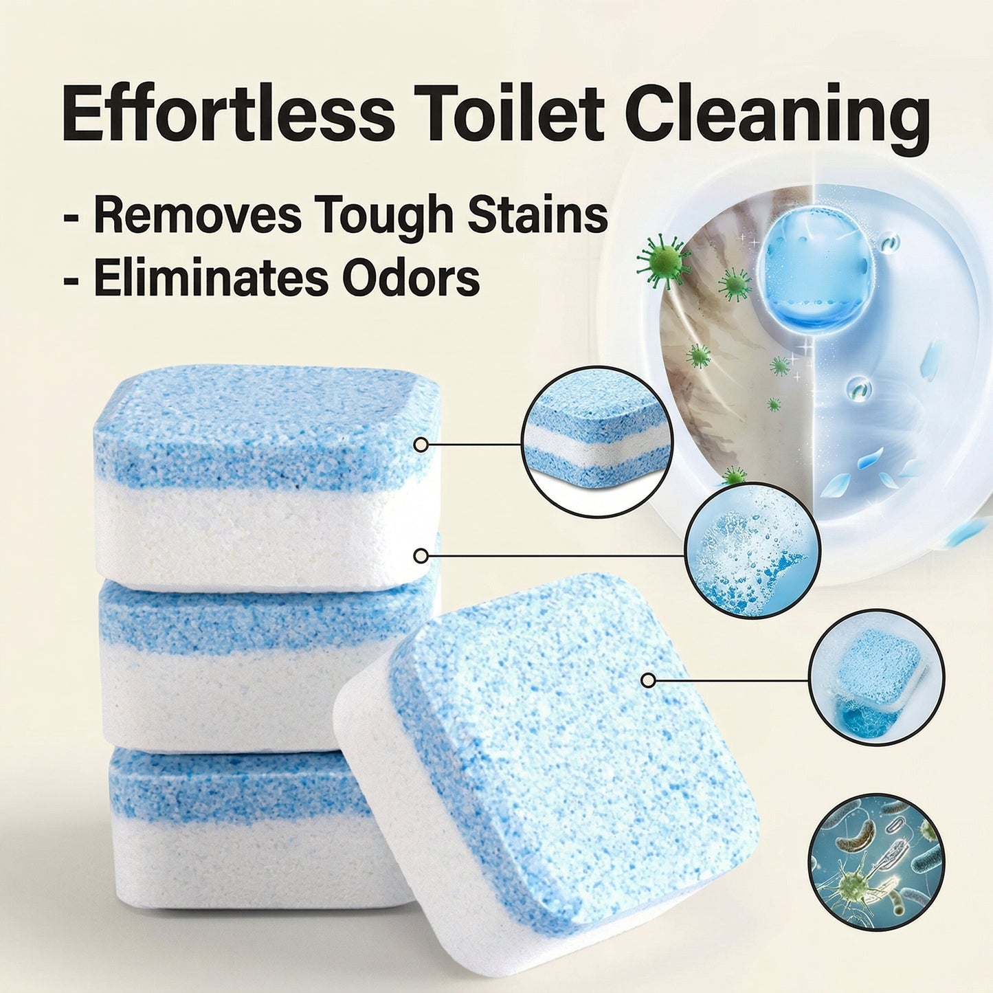 Magic Toilet Cleaning Fizzing Tablets – Effortless Clean for a Sparkling Toilet!