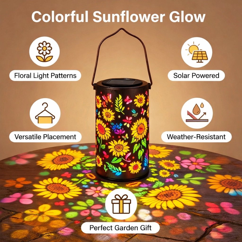 🔥HOT SALE 49% OFF- Free Shipping ✈️-🌞Colorful Sunflower Glow Solar Garden Lantern