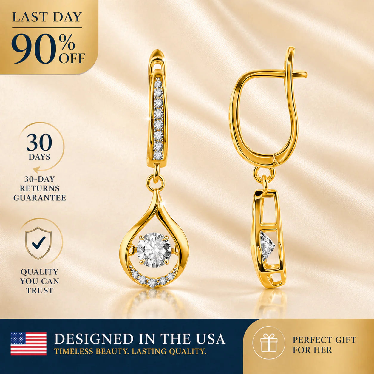 🔥 LAST DAY 90% OFF:1-Carat "Dancing" Moissanite Earrings – The Pure S925 Comfort & Sparkle You Deserve💎