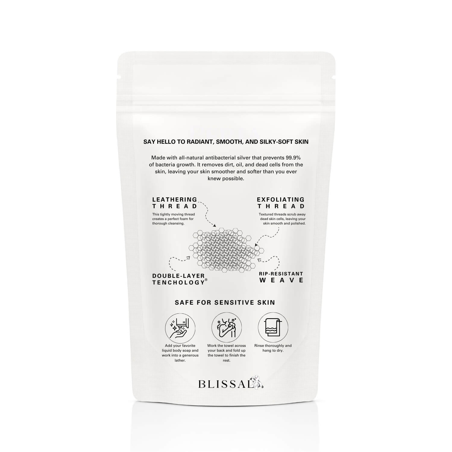 （📢60% off!! ⏰ ）Blissal Exfoliating Antibacterial Shower Towel