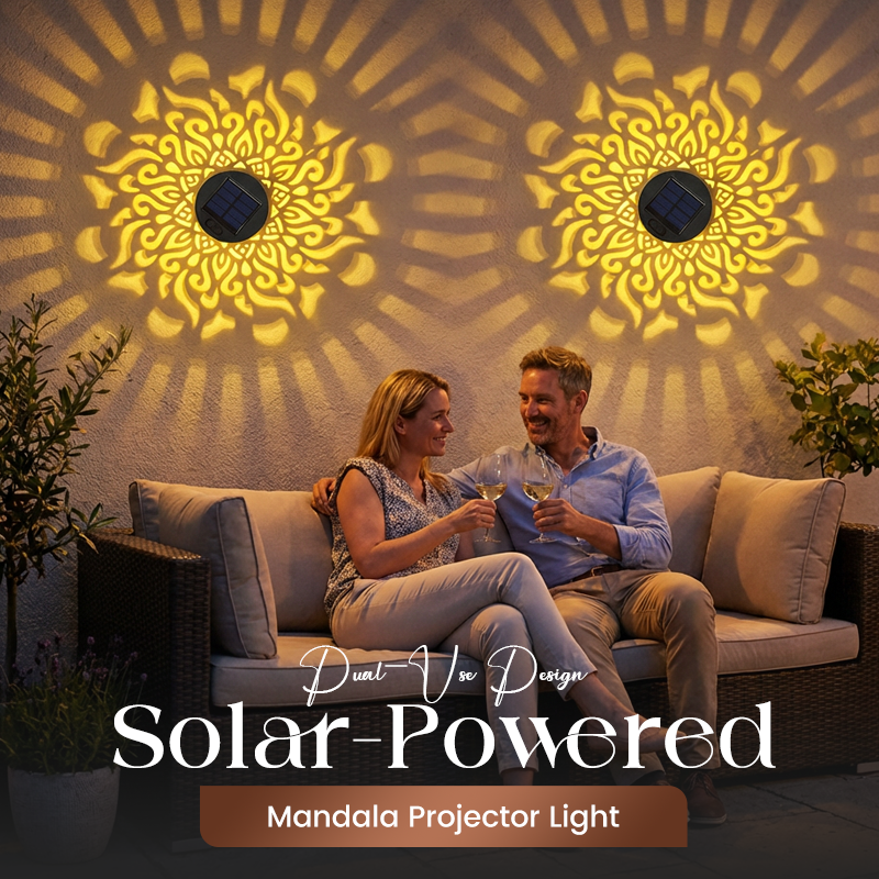 （📢60% off!! ⏰ ）Solar Powered Mandala Projector Light - Waterproof Outdoor Garden Decor