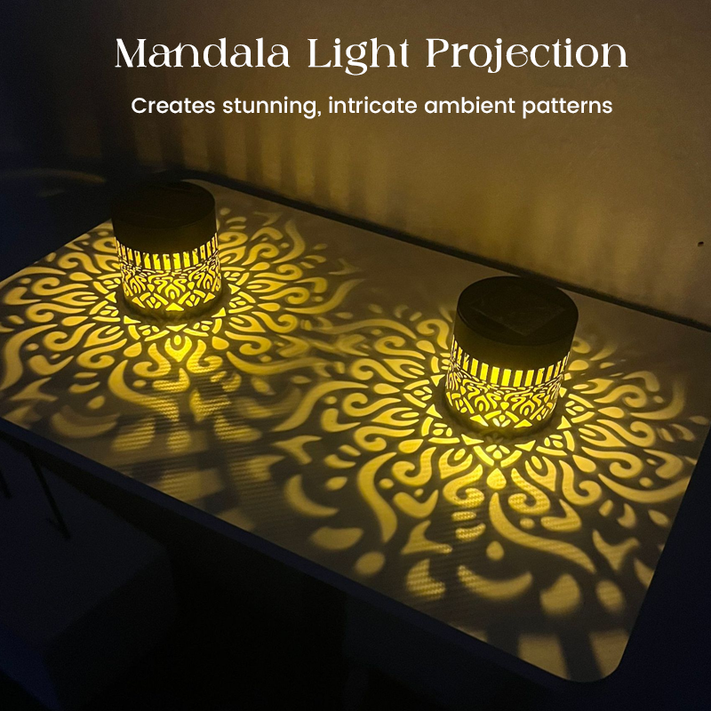（📢60% off!! ⏰ ）Solar Powered Mandala Projector Light - Waterproof Outdoor Garden Decor