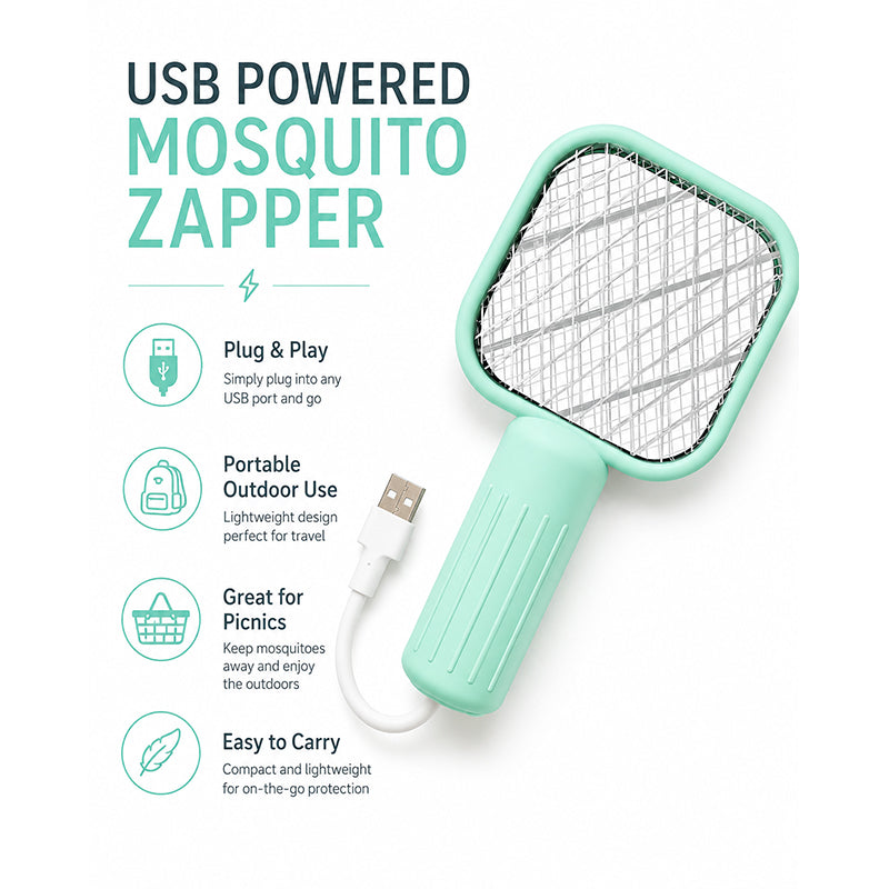🦟🔋 USB Rechargeable Electric Mosquito Swatter ⚡