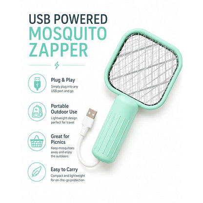 🦟🔋 USB Rechargeable Electric Mosquito Swatter ⚡