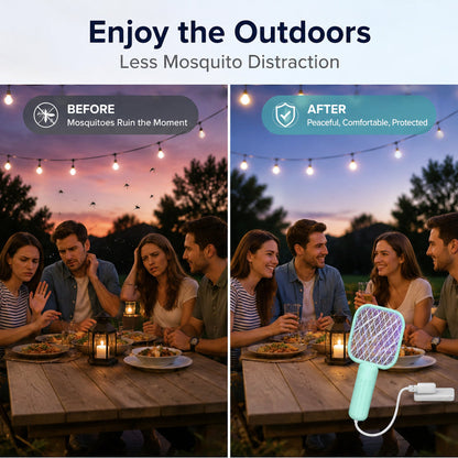 🦟🔋 USB Rechargeable Electric Mosquito Swatter ⚡