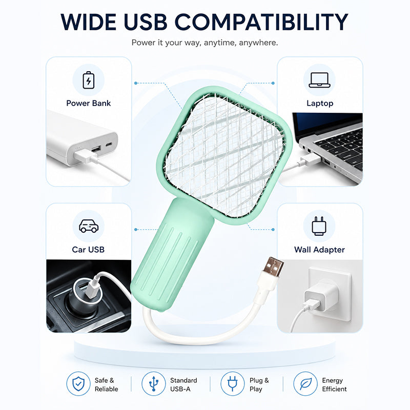 🦟🔋 USB Rechargeable Electric Mosquito Swatter ⚡