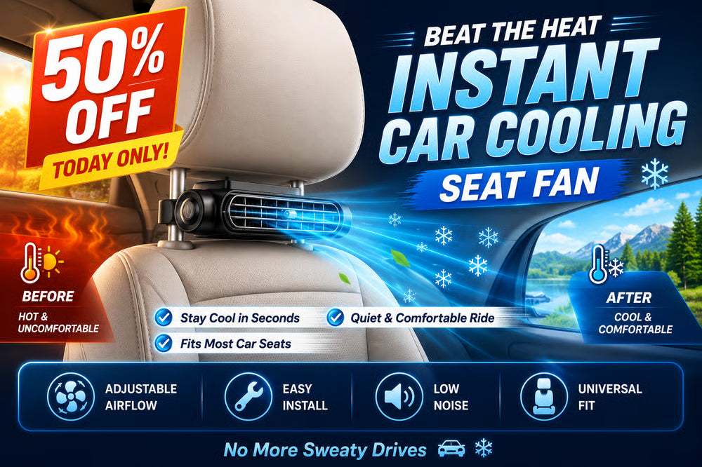 Stay Cool on Every Drive: Adjustable Car Seat Fan for a Comfortable Ride