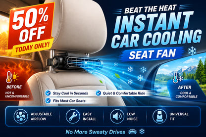Stay Cool on Every Drive: Adjustable Car Seat Fan for a Comfortable Ride