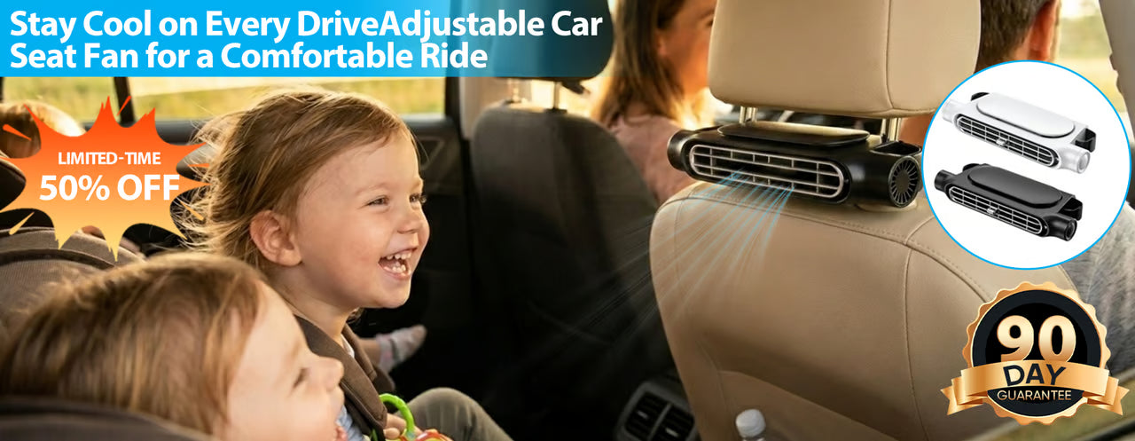 Stay Cool on Every Drive: Adjustable Car Seat Fan for a Comfortable Ride